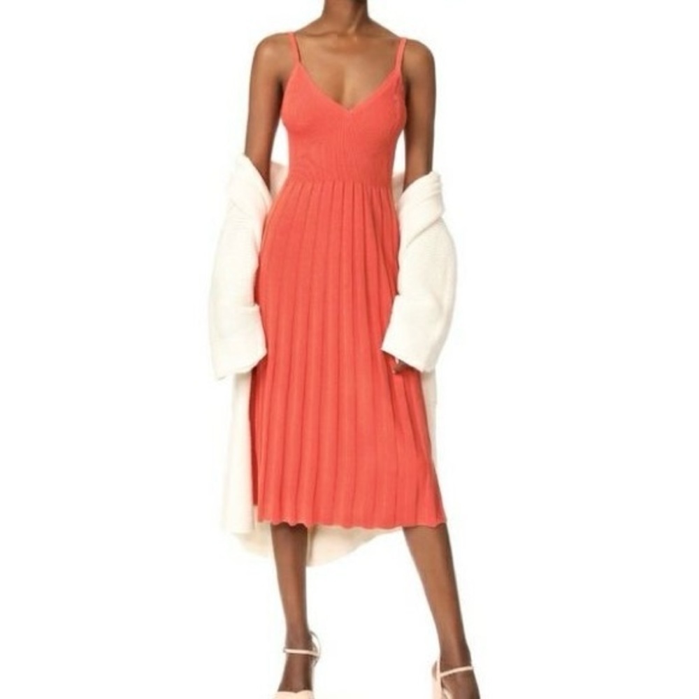 Elizabeth and James Women’s Bonnie Pleated Maxi Dress Salmon/Coral Size XS